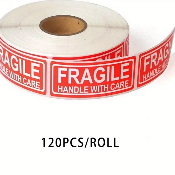 120 Fragile Stickers Roll - Picture 3 of 4